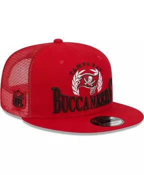 Мужская красная бейсболка Tampa Bay Buccaneers Collegiate Trucker 9FIFTY Snapback New Era