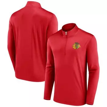 Мужская красная фирменная куртка с молнией четверть четверти Chicago Blackhawks Underdog Mindset Fanatics