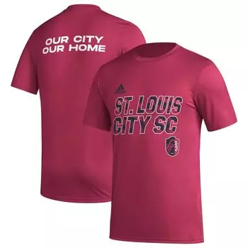 Мужская красная футболка adidas St. Louis City SC Team с крючками AEROREADY