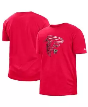 Мужская красная футболка atlanta falcons 2022 sideline ink dye New Era, красный