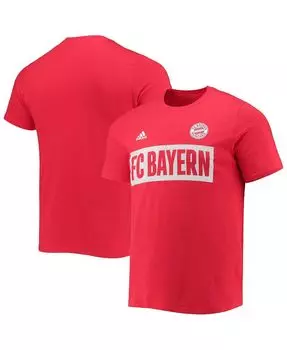 Мужская красная футболка bayern munich box adidas, красный