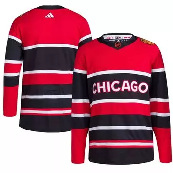 Мужская красная футболка Chicago Blackhawks Reverse Retro 2.0 Authentic Blank adidas