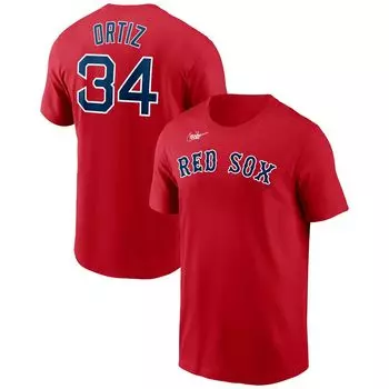 Мужская красная футболка David Ortiz Boston Red Sox с именем и номером Nike