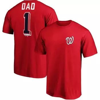 Мужская красная футболка Fanatics с логотипом команды Washington Nationals Number One Dad Team
