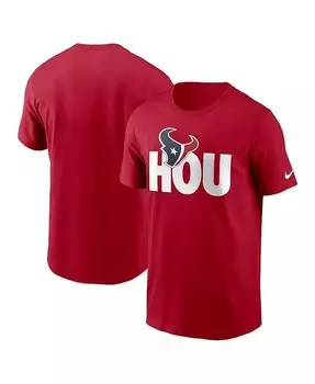 Мужская красная футболка Houston Texans Local Essential Nike, красный