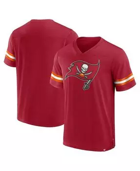 Мужская красная футболка из джерси Tampa Bay Buccaneers с v-образным вырезом и логотипом Fanatics, красный