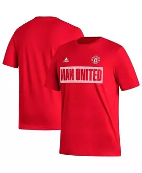 Мужская красная футболка Manchester United Culture Bar Adidas, красный
