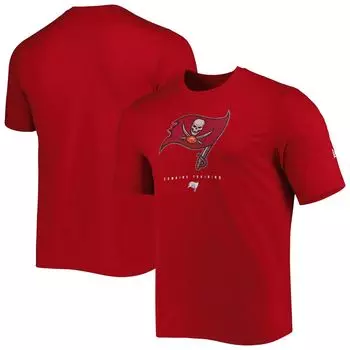 Мужская красная футболка New Era Tampa Bay Buccaneers с аутентичным мячом и логотипом