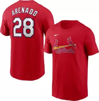 Мужская красная футболка Nike St. Louis Cardinals Nolan Arenado #28