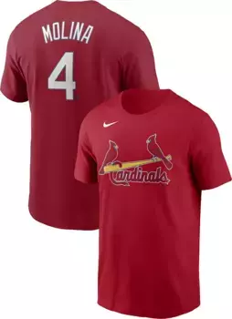 Мужская красная футболка Nike St. Louis Cardinals Yadier Molina #4