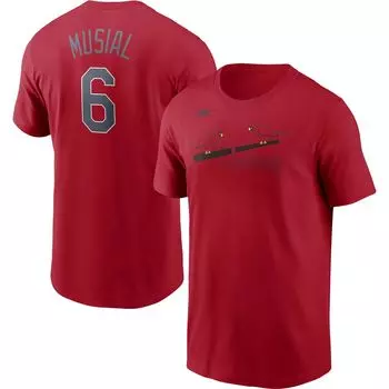 Мужская красная футболка Nike Stan Musial St. Louis Cardinals Cooperstown Collection с именем и номером