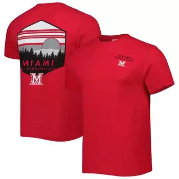 Мужская красная футболка RedHawks Landscape Shield Miami University RedHawks