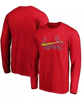 Мужская красная футболка с длинным рукавом с официальной надписью St. Louis Cardinals Fanatics, красный