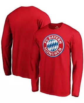 Мужская красная футболка с длинным рукавом с официальным логотипом bayern munich Fanatics, красный