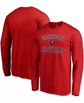 Мужская красная футболка с длинным рукавом washington capitals team victory arch Fanatics, красный