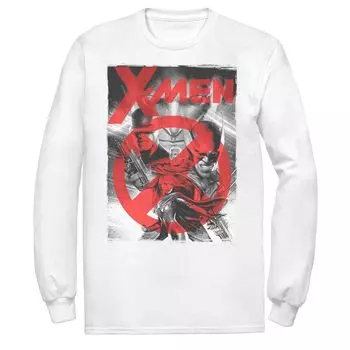Мужская красная футболка с длинными рукавами и графическим рисунком Marvel X-Men Wolverine Cyclops Cable