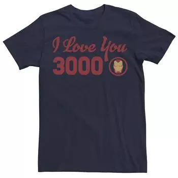 Мужская красная футболка с графическим логотипом Avengers Endgame Iron Man I Love You 3000 Marvel, синий