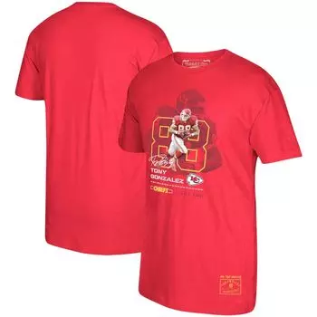 Мужская красная футболка с изображением игрока в отставке Mitchell & Ness Tony Gonzalez Kansas City Chiefs