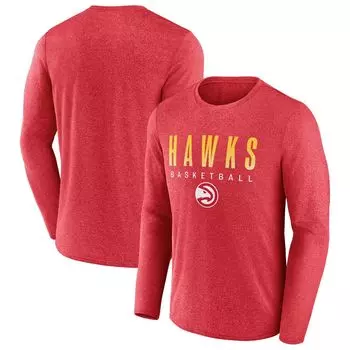 Мужская красная футболка с логотипом Atlanta Hawks, где легенды играют в культовую тренировку, с длинным рукавом Fanatics