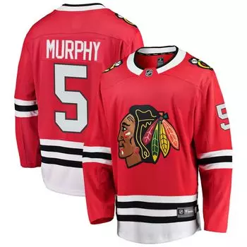Мужская красная футболка с логотипом Fanatics Connor Murphy Chicago Blackhawks отколовшегося игрока