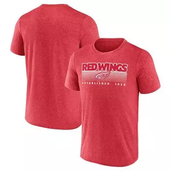 Мужская красная футболка с логотипом Fanatics Heathered Detroit Red Wings Prodigy Performance
