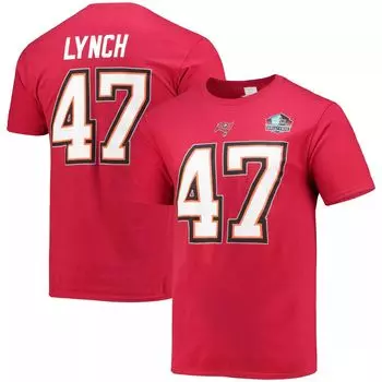 Мужская красная футболка с логотипом John Lynch Tampa Bay Buccaneers, класс Зала славы НФЛ 2021 года, имя и номер Fanatics