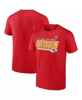 Мужская красная футболка с логотипом Kansas City Chiefs 2022 AFC West Division Champions Big and Tall Divide and Conquer Fanatics, красный