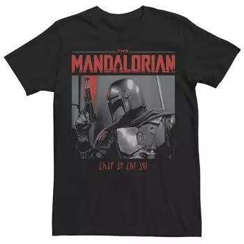 Мужская красная футболка с логотипом профиля Star Wars: The Mandalorian Mando Licensed Character
