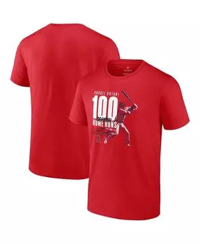 Мужская красная футболка с логотипом Shohei Ohtani Los Angeles Angels 100th Career Home Run Fanatics, красный