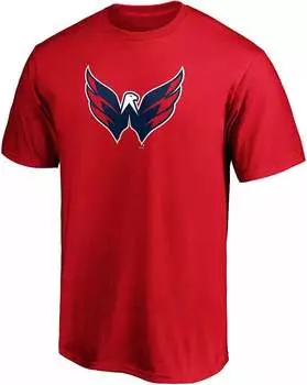 Мужская красная футболка с основным логотипом НХЛ Вашингтон Кэпиталз