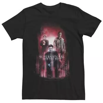 Мужская красная футболка с плакатом Supernatural Join The Hunt Licensed Character