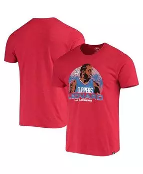 Мужская красная футболка с рисунком игрока Kawhi Leonard LA Clippers '47 Brand, цвет Red