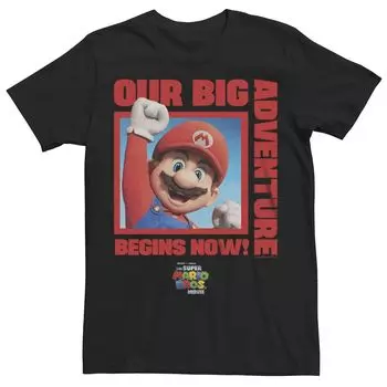 Мужская красная футболка с рисунком The Super Mario Bros. Movie Mario Licensed Character