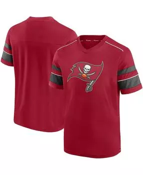 Мужская красная футболка tampa bay buccaneers с v-образным вырезом и принтом hashmark Fanatics, красный