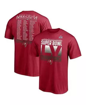 Мужская красная футболка tampa bay buccaneers super bowl lv champions iconic roster Fanatics, красный
