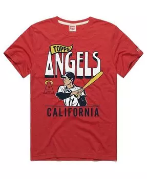 Мужская красная футболка Tri-Blend Los Angeles Angels x Topps Homage, красный