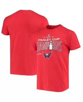 Мужская красная футболка washington capitals champs Fanatics, красный