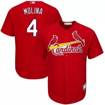 Мужская красная футболка Yadier Molina St. Louis Cardinals Big & Tall Replica Player