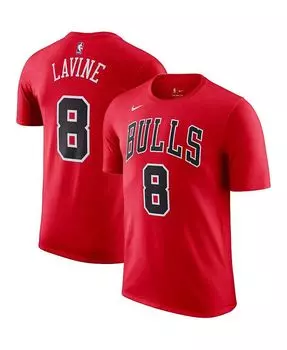 Мужская красная футболка Zach LaVine Chicago Bulls Icon 2022/23 с именем и номером Performance Nike, красный