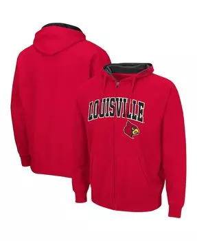 Мужская красная худи louisville cardinals arch & logo 3.0 с молнией во всю длину Colosseum, красный