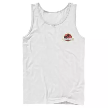 Мужская красная и желтая майка с карманом и логотипом Jurassic Park Licensed Character