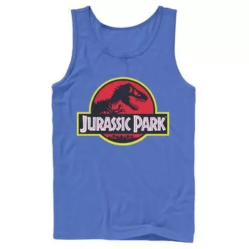 Мужская красная и желтая майка с логотипом Jurassic Park и графическим рисунком Licensed Character