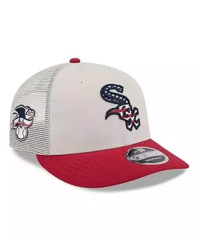 Мужская красная кепка Chicago White Sox 2024 Fourth of июля Trucker Low Profile 9FIFTY Snapback Hat New Era, бежевый