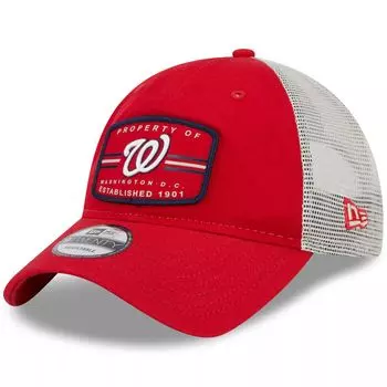 Мужская красная кепка New Era Washington Nationals Property Trucker 9TWENTY Snapback
