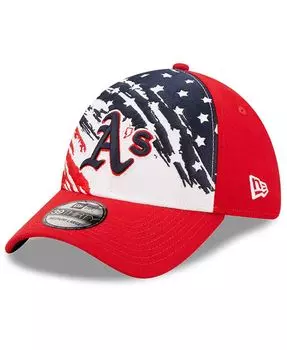 Мужская красная кепка Oakland Athletics 2022, 4 июля, 39THIRTY Flex Hat New Era