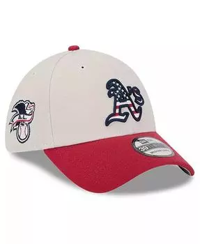 Мужская красная кепка Oakland Athletics 4 июля 39THIRTY, 2024 г New Era, бежевый