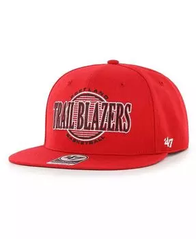 Мужская красная кепка Portland Trail Blazers High Post Captain Snapback '47 Brand, красный