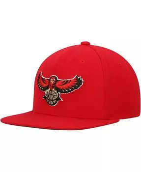 Мужская красная кепка Snapback Atlanta Hawks Hardwood Classics Team Ground 2.0 Mitchell & Ness, красный