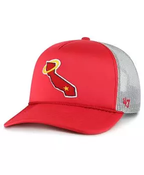 Мужская красная кепка Trucker Snapback с логотипом Los Angeles Angels '47 Brand
