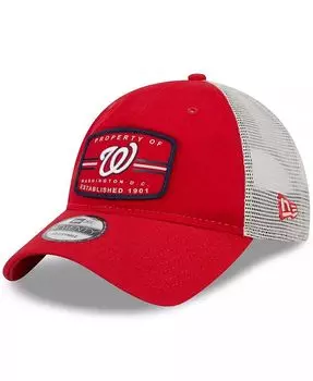 Мужская красная кепка Washington Nationals Property Trucker 9TWENTY Snapback New Era, красный